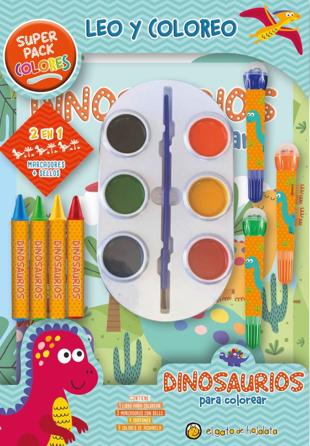 Dinosaurios Para Colorear. Leo y coloreo superpack