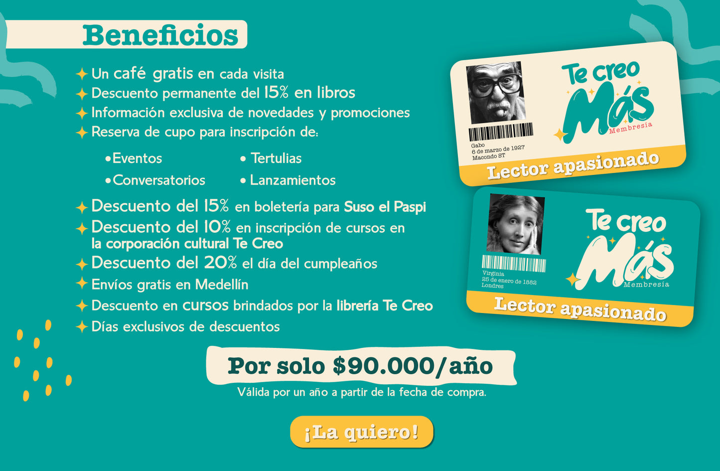 Membresía Te Creo Más