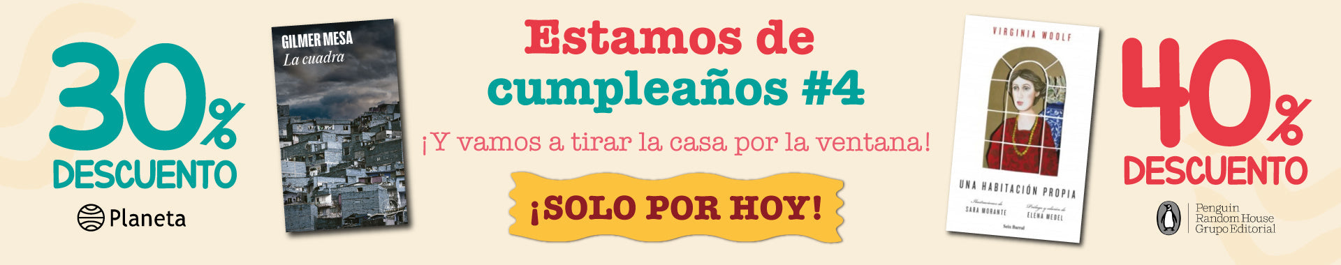 SOLO POR HOY 40% y 30% en libros