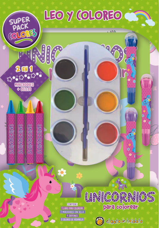 Unicornios para colorear. Leo y coloreo superpack