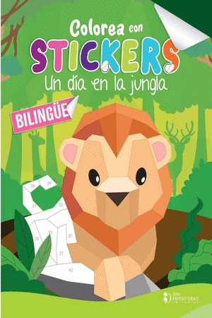 COLOREA CON STICKERS UN DIA EN LA JUNGLA BILINGUE